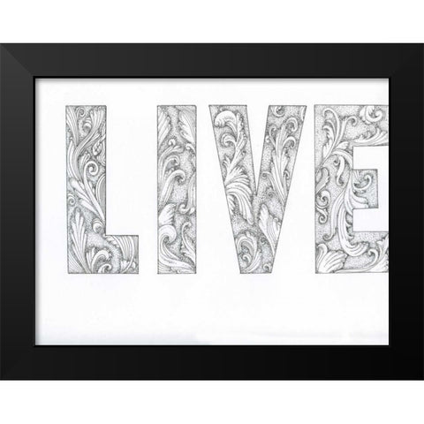 Living Flourishly Black Modern Wood Framed Art Print by Varacek, Pam