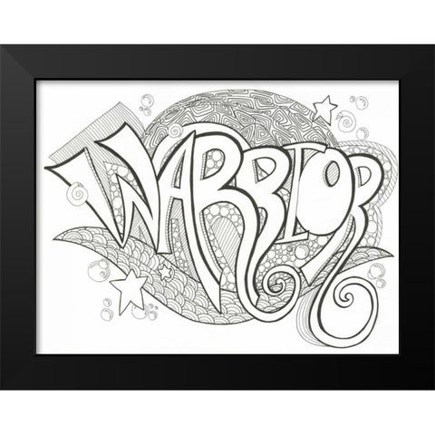 Warrior Within Black Modern Wood Framed Art Print by Varacek, Pam
