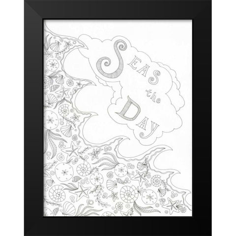 Seas the Day Black Modern Wood Framed Art Print by Varacek, Pam