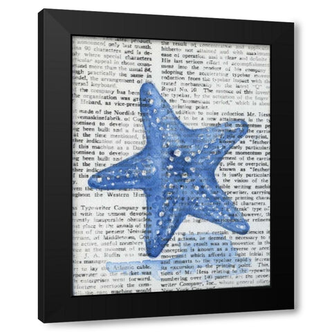 Written Starfish Black Modern Wood Framed Art Print with Double Matting by Varacek, Pam