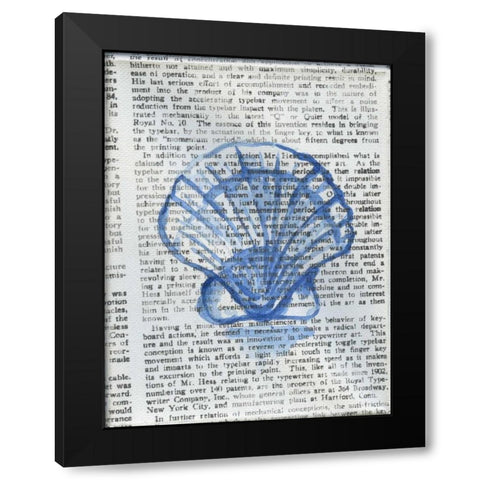 Written Seashell Black Modern Wood Framed Art Print by Varacek, Pam