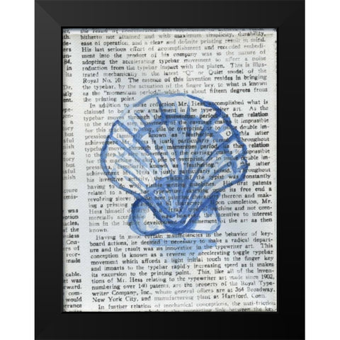 Written Seashell Black Modern Wood Framed Art Print by Varacek, Pam