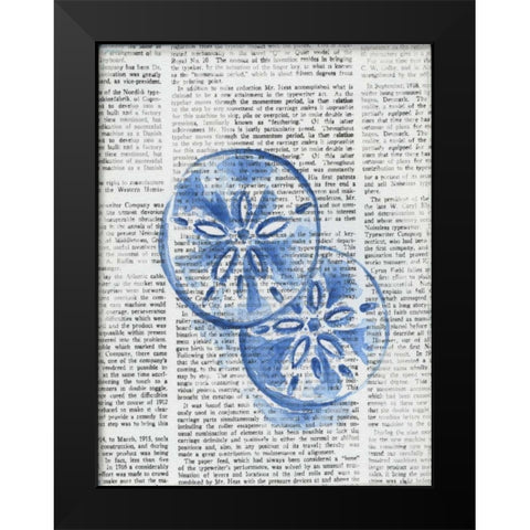 Written Sand Dollars Black Modern Wood Framed Art Print by Varacek, Pam