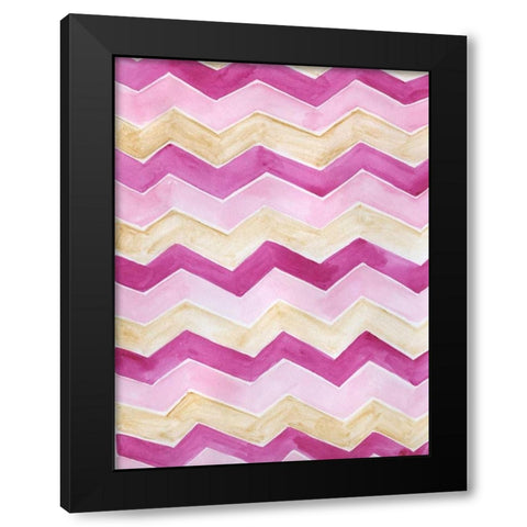 Loving Zig Zags Black Modern Wood Framed Art Print by Varacek, Pam