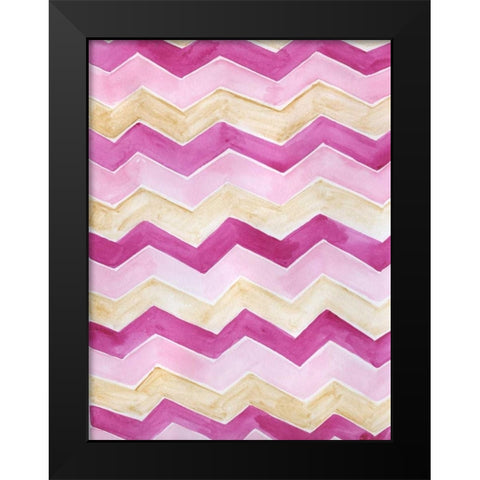 Loving Zig Zags Black Modern Wood Framed Art Print by Varacek, Pam