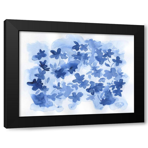 Indigo Flower Bush Black Modern Wood Framed Art Print with Double Matting by Varacek, Pam