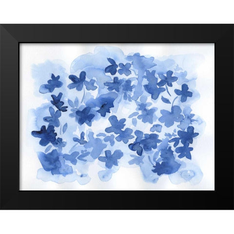 Indigo Flower Bush Black Modern Wood Framed Art Print by Varacek, Pam