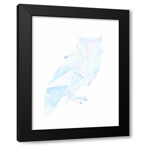 Geometric Owl Black Modern Wood Framed Art Print with Double Matting by Varacek, Pam
