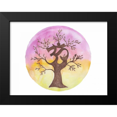 Zenful Tree Black Modern Wood Framed Art Print by Varacek, Pam