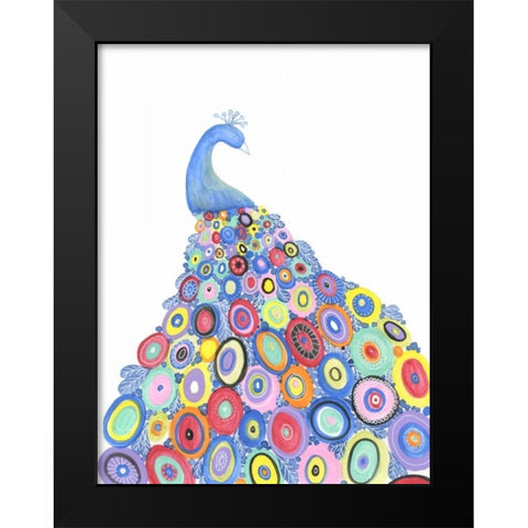 Endless Peacock Black Modern Wood Framed Art Print by Varacek, Pam