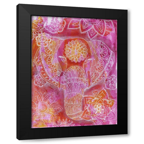 Floral Deity Black Modern Wood Framed Art Print with Double Matting by Varacek, Pam