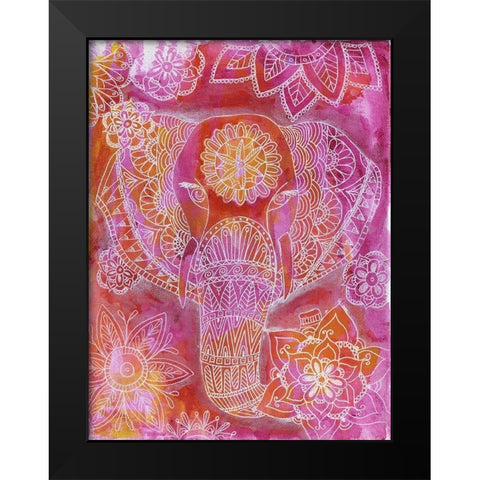 Floral Deity Black Modern Wood Framed Art Print by Varacek, Pam
