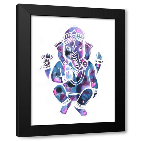 Buddha Elephant Black Modern Wood Framed Art Print by Varacek, Pam