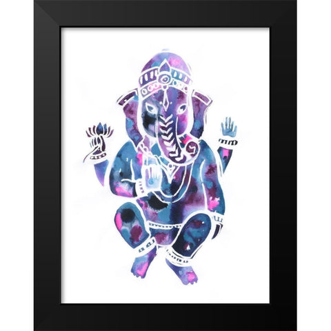 Buddha Elephant Black Modern Wood Framed Art Print by Varacek, Pam