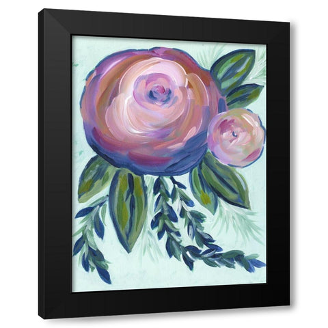 Elegant Bloom 1 Black Modern Wood Framed Art Print by Varacek, Pam
