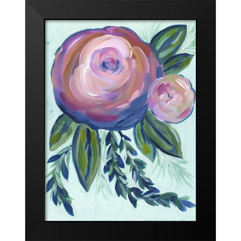 Elegant Bloom 1 Black Modern Wood Framed Art Print by Varacek, Pam