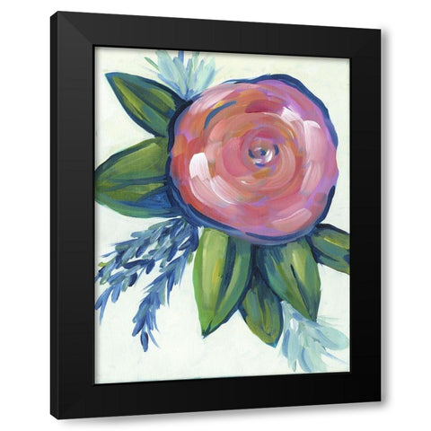 Elegant Bloom 2 Black Modern Wood Framed Art Print by Varacek, Pam