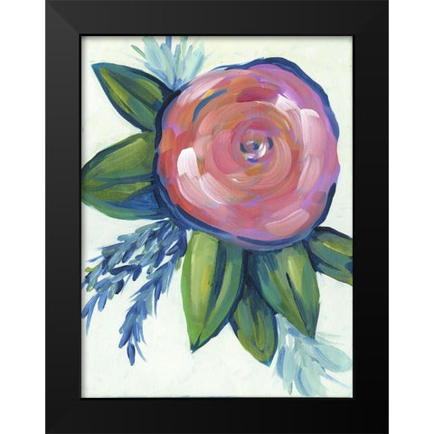 Elegant Bloom 2 Black Modern Wood Framed Art Print by Varacek, Pam