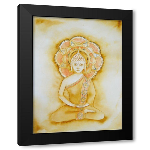 Natural Buddha Black Modern Wood Framed Art Print with Double Matting by Varacek, Pam