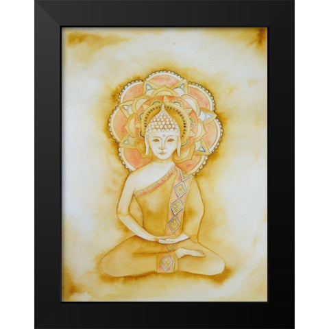Natural Buddha Black Modern Wood Framed Art Print by Varacek, Pam