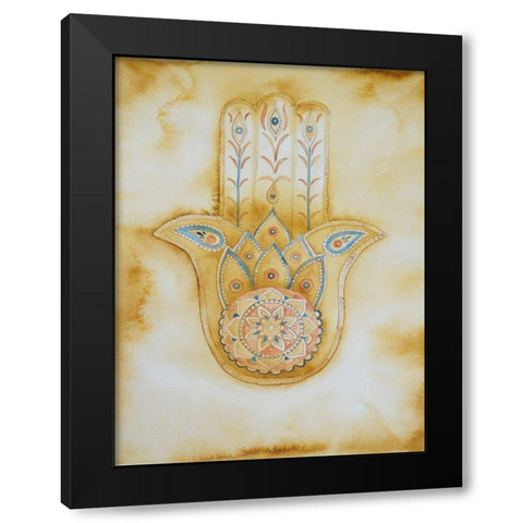Natural Hamsa Black Modern Wood Framed Art Print by Varacek, Pam