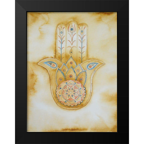 Natural Hamsa Black Modern Wood Framed Art Print by Varacek, Pam