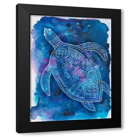 Vibrant Turtle 2 Black Modern Wood Framed Art Print by Varacek, Pam