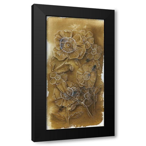 Powerful Floral Black Modern Wood Framed Art Print by Varacek, Pam