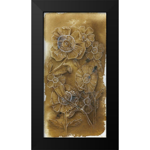 Powerful Floral Black Modern Wood Framed Art Print by Varacek, Pam