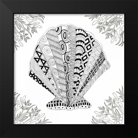 Scallop Boardered Black Modern Wood Framed Art Print by Varacek, Pam