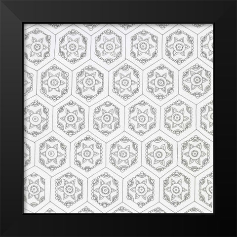 Geometric Black Modern Wood Framed Art Print by Varacek, Pam