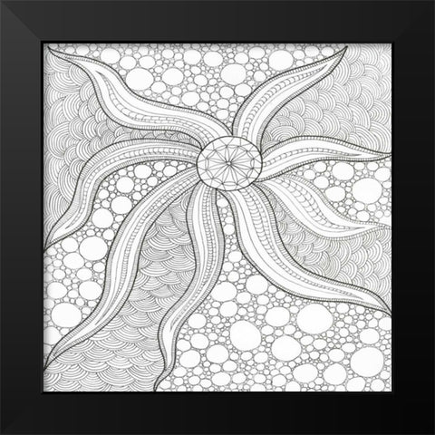 Coastal Starfish Black Modern Wood Framed Art Print by Varacek, Pam