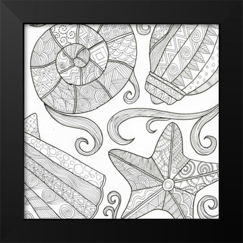 Ocean Floor Black Modern Wood Framed Art Print by Varacek, Pam