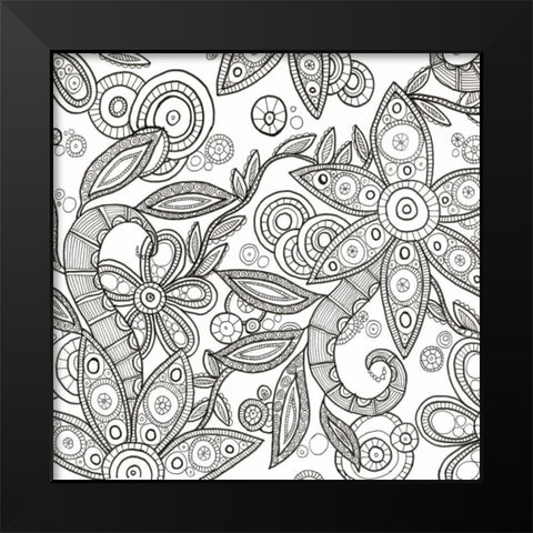 Jungle Flora 1 Less Black Modern Wood Framed Art Print by Varacek, Pam