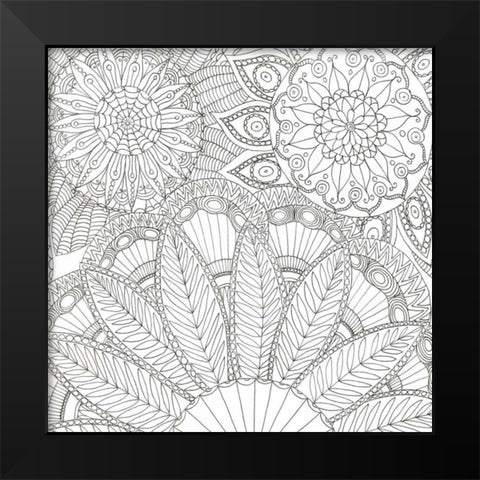 Jungle Flora 3 Less Black Modern Wood Framed Art Print by Varacek, Pam