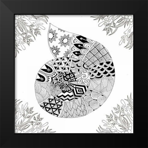 BW Nautilus Boardered Black Modern Wood Framed Art Print by Varacek, Pam