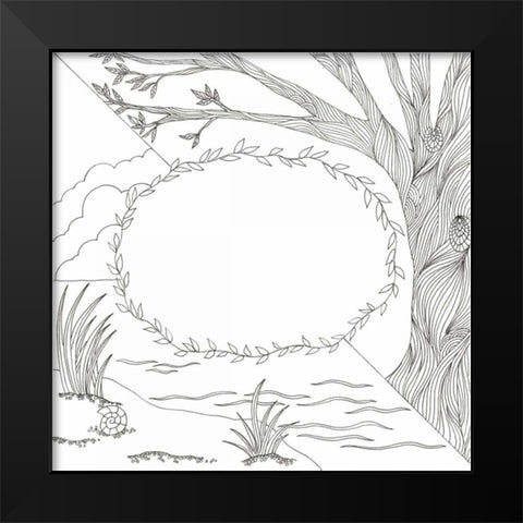 In The Begining Black Modern Wood Framed Art Print by Varacek, Pam