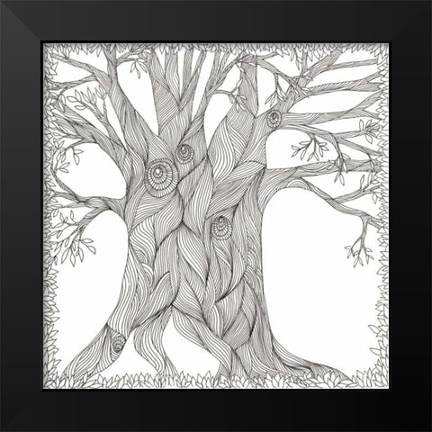 Weathered Oak Black Modern Wood Framed Art Print by Varacek, Pam