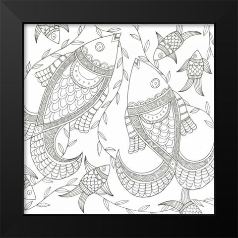 Fish In The Wild Black Modern Wood Framed Art Print by Varacek, Pam