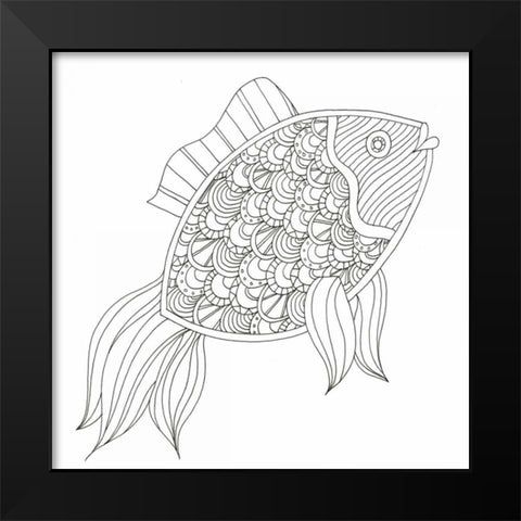 Lonely Fish Black Modern Wood Framed Art Print by Varacek, Pam