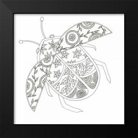 Flying Lady Bug Black Modern Wood Framed Art Print by Varacek, Pam
