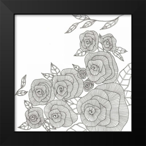 Blooming Roses Black Modern Wood Framed Art Print by Varacek, Pam