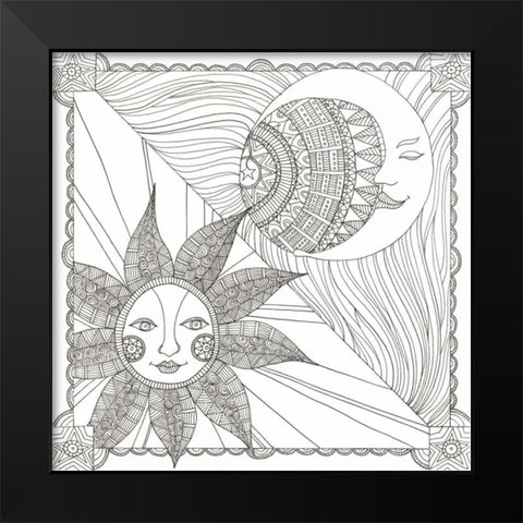 Night And Day Black Modern Wood Framed Art Print by Varacek, Pam