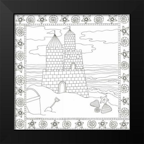 Summer Time Castle Black Modern Wood Framed Art Print by Varacek, Pam