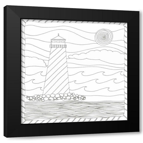 Lighthouse Majesty Black Modern Wood Framed Art Print with Double Matting by Varacek, Pam