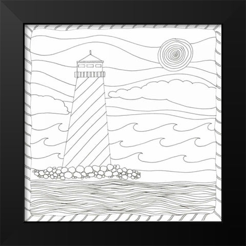 Lighthouse Majesty Black Modern Wood Framed Art Print by Varacek, Pam