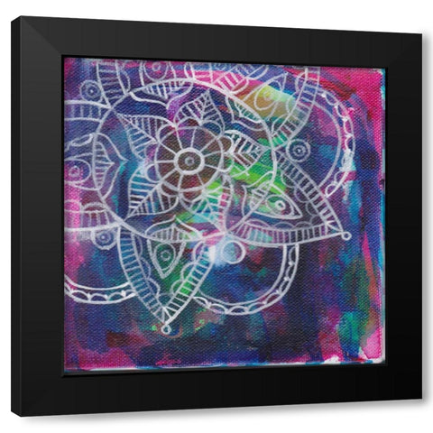Tubular Flower Black Modern Wood Framed Art Print by Varacek, Pam
