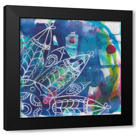Tubular Flower 2 Black Modern Wood Framed Art Print with Double Matting by Varacek, Pam