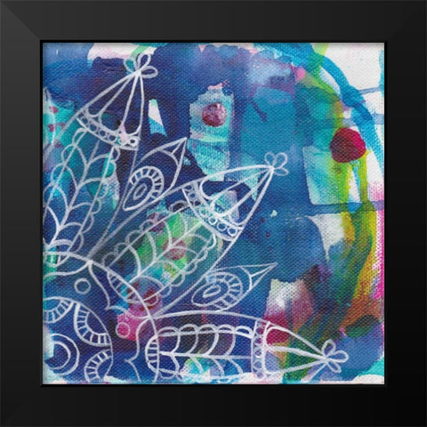 Tubular Flower 2 Black Modern Wood Framed Art Print by Varacek, Pam