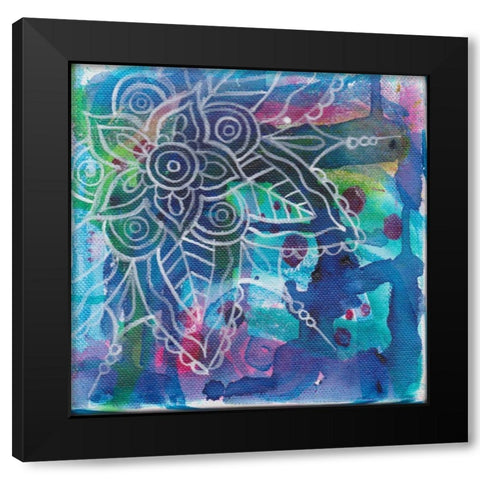 Tubular Flower 4 Black Modern Wood Framed Art Print with Double Matting by Varacek, Pam
